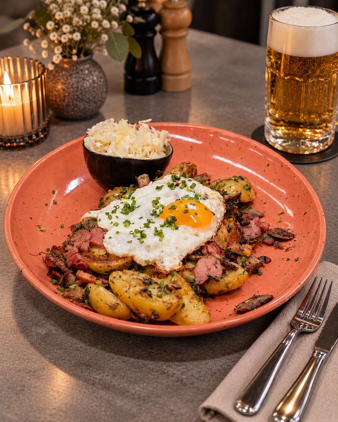 Tiroler Bauern Gröstel mit Spiegelei aus unserer aktuellen Wochenkarte! 🥔🥩🍳

#restaurant #dinner #foodlover #tasty #menü11#restaurant, #dinner, #foodlover, #tasty, #menü