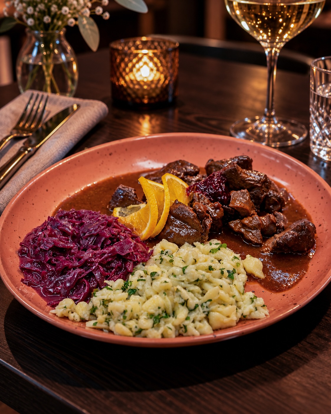 Reh-Ragout mit Rotkraut & Spätzle aus unserer aktuellen Wochenkarte! 🦌

#wildwochen #restaurant #ragout #menü #dinner9#wildwochen, #restaurant, #ragout, #menü, #dinner