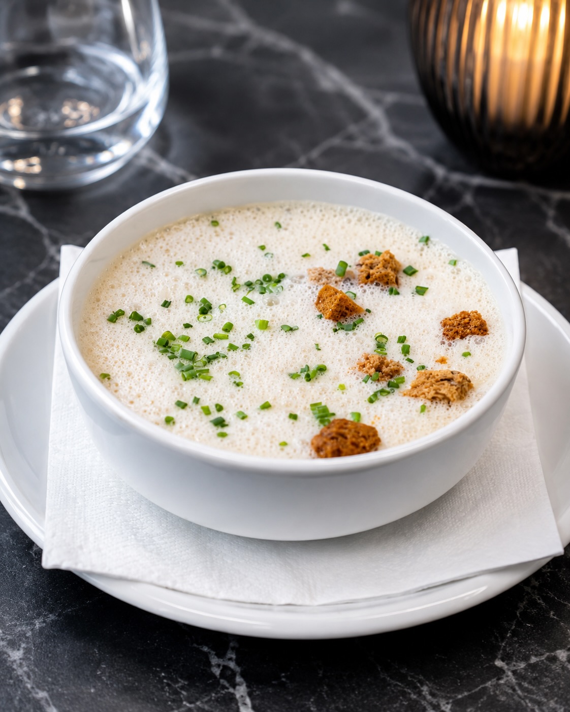 Knoblauchcremesuppe aus unserer aktuellen Wochenkarte! 🧄

#soup #menü #dinner #restaurant #garlic6#soup, #menü, #dinner, #restaurant, #garlic