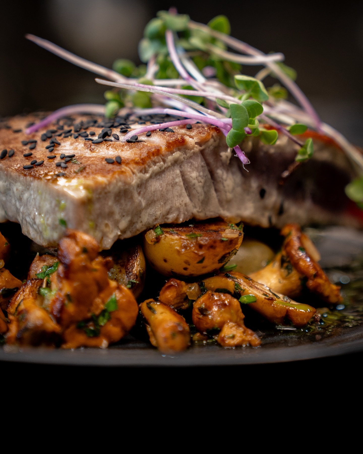 Tunasteak mit Kartoffel-Pfifferlings-Gröstel & Petersilienemulsion aus unserer aktuellen Wochenkarte! 🐟

#b3 #wattens #restaurant #menü #tuna6#b3, #wattens, #restaurant, #menü, #tuna