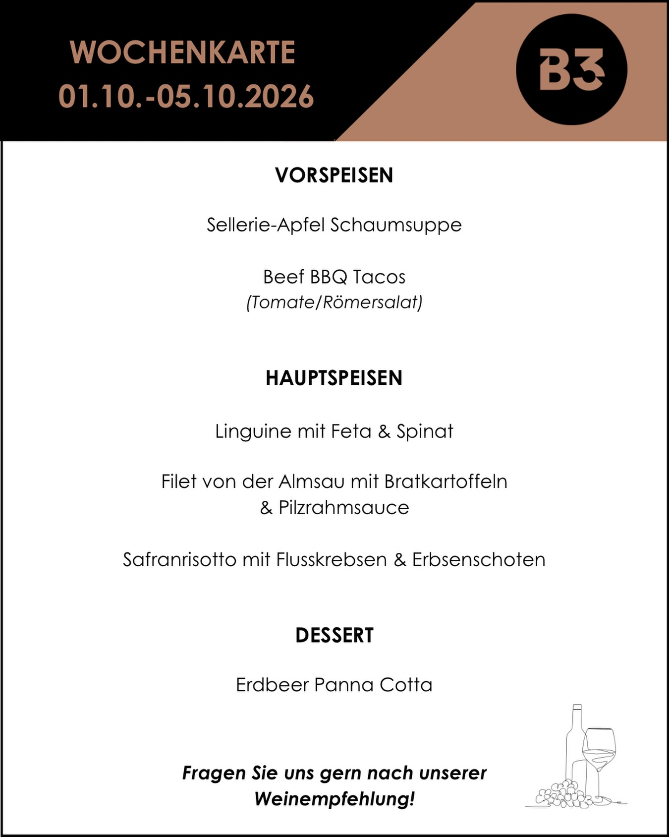 Unsere aktuelle Wochenkarte! 📆

#restaurant #bar #menü #food #dinner5#restaurant, #bar, #menü, #food, #dinner
