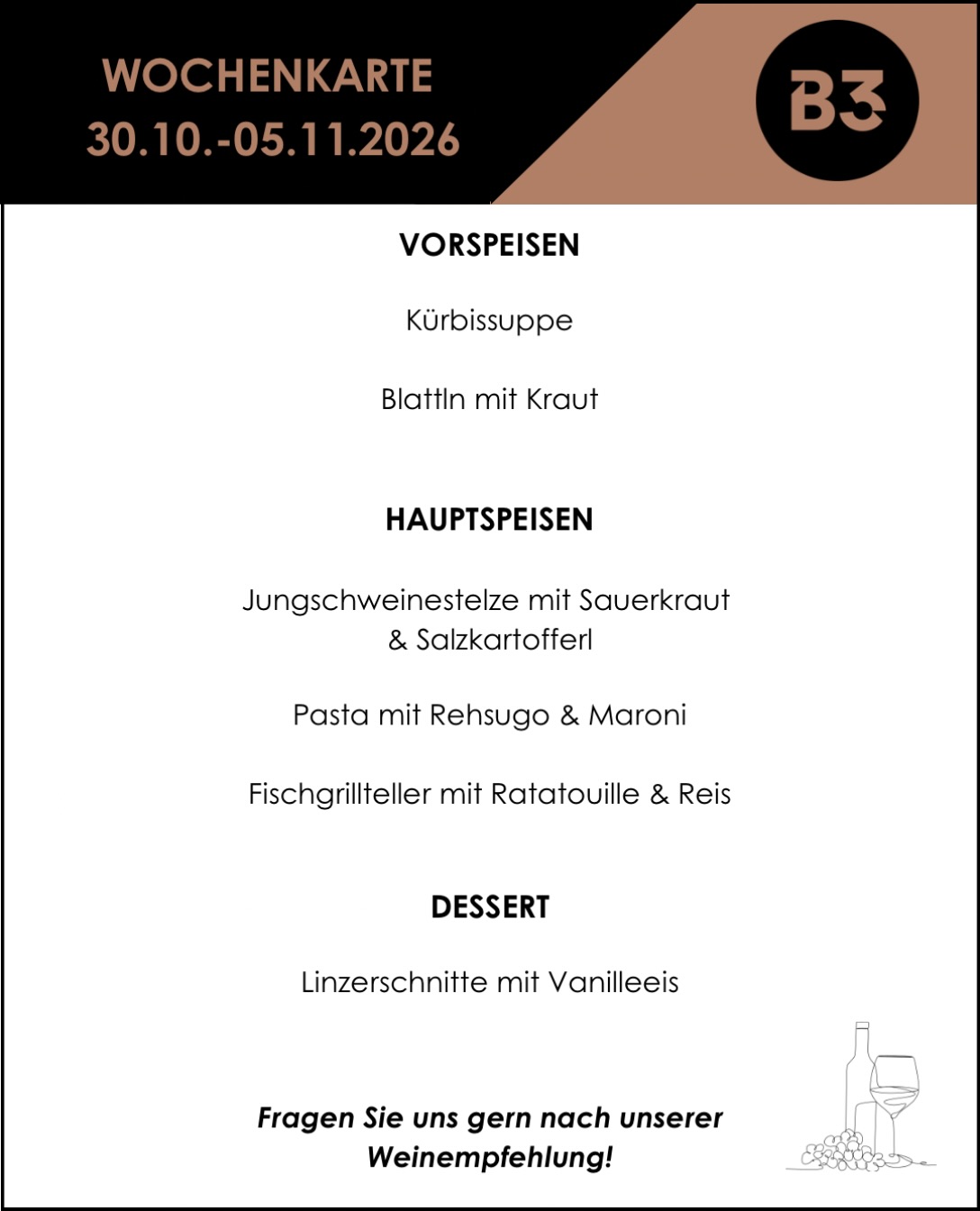 Unsere aktuelle Wochenkarte! 📆

#menü #restaurant #wattens #tasty #foodlover4#menü, #restaurant, #wattens, #tasty, #foodlover
