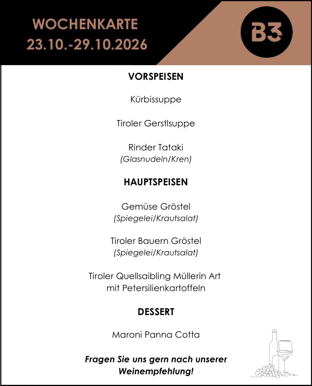 Unsere aktuelle Wochenkarte! 📆

#restaurant #menü #gastro #wattens #foodlover5#restaurant, #menü, #gastro, #wattens, #foodlover